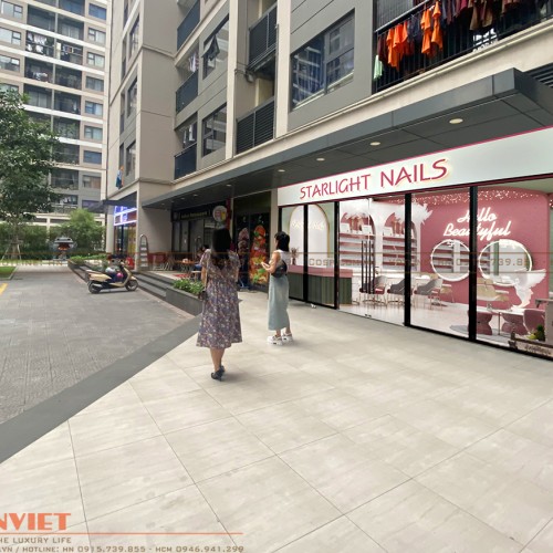 Mặt tiền tiệm nail Mặt bằng phân chia công năng tiệm nail Starlight Nails